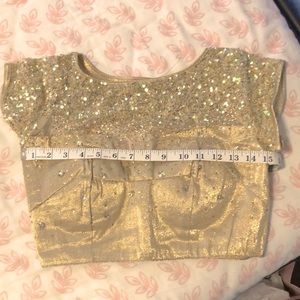 Gold Sequin Women Saree Blouse